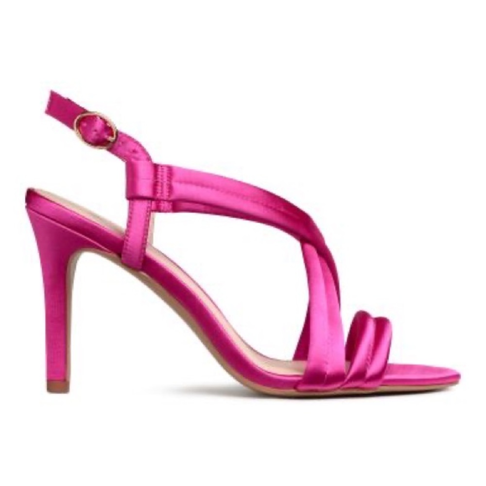 H&M Strappy high heeled sandals Pink